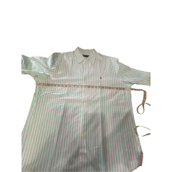 Ralph Lauren Men’s Button Down Shirt Green/Pink Sz XL - Picture 6 of 8